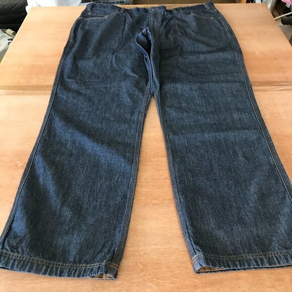 Duluth Ballroom Jeans Men 44x32 Blue Mid Rise Stretch Lightweight Dark Wash - Picture 1 of 12